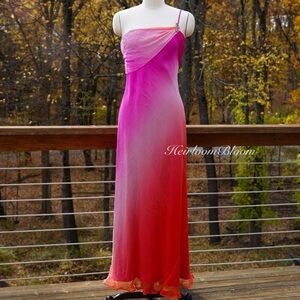 Vintage 100% Silk Ombré Prom Dress Formal Gown